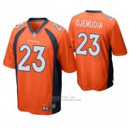 Camiseta NFL Game Denver Broncos 23 Michael Ojemudia Naranja