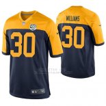 Camiseta NFL Game Hombre Green Bay Packers Jamaal Williams Azul 100th Anniversary Alternate