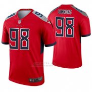 Camiseta NFL Legend Hombre Tennessee Titans 98 Jeffery Simmons Inverted Rojo