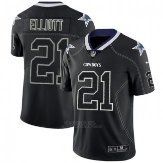 Camiseta NFL Limited Dallas Cowboys Elliott Lights Out Negro