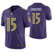 Camiseta NFL Limited Hombre Baltimore Ravens Michael Crabtree Violeta Color Rush