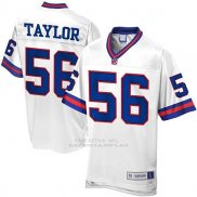 Camiseta NFL Limited Hombre New York Giants 56 Pro Line Lawrence Taylor Retired Blanco