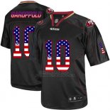 Camiseta NFL Limited Hombre San Francisco 49ers 10 Jimmy Garoppolo Negro Stitched USA Flag Fashion
