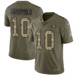 Camiseta NFL Limited Hombre San Francisco 49ers 10 Jimmy Garoppolo Stitched 2017 Salute To Service