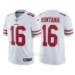 Camiseta NFL Limited Hombre San Francisco 49ers 16 Joe Montana Blanco Vapor Untouchable