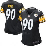 Camiseta NFL Limited Mujer Pittsburgh Steelers 90 Watt Negro Blanco