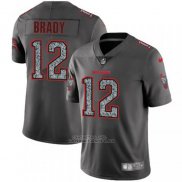 Camiseta NFL Limited Tampa Bay Buccaneers 12 Tom Brady Static Fashion Gris