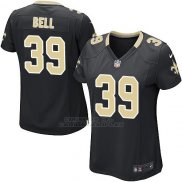 Camiseta New Orleans Saints Bell Negro Nike Game NFL Mujer