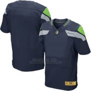 Camiseta Seattle Seahawks Profundo Azul Nike Gold Elite NFL Hombre