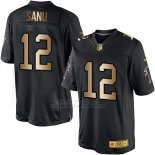 Camiseta Atlanta Falcons Sanu Negro Nike Gold Elite NFL Hombre