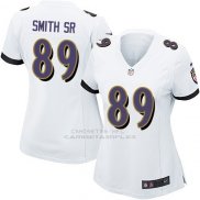 Camiseta Baltimore Ravens Smith Sr Blanco Nike Game NFL Mujer