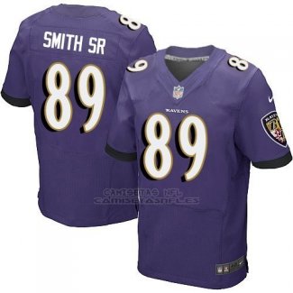 Camiseta Baltimore Ravens Smitn Sr Nike Elite NFL Violeta Hombre