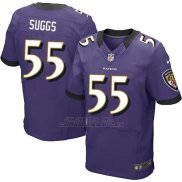 Camiseta Baltimore Ravens Suggs Violeta Nike Elite NFL Hombre