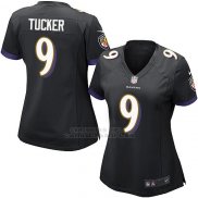 Camiseta Baltimore Ravens Tucker Negro Nike Game NFL Mujer