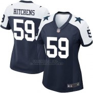 Camiseta Dallas Cowboys Hitchens Negro Blanco Nike Game NFL Mujer