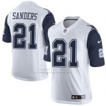 Camiseta Dallas Cowboys Sanders Blanco y Profundo Azul Nike Elite NFL Hombre