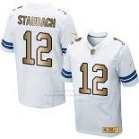 Camiseta Dallas Cowboys Staubach Blanco Nike Gold Elite NFL Hombre