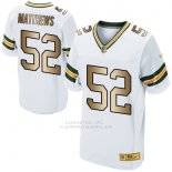 Camiseta Green Bay Packers Matthews Blanco Nike Gold Elite NFL Hombre