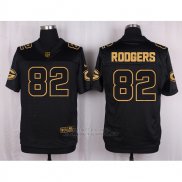 Camiseta Green Bay Packers Rodgers Negro Nike Elite Pro Line Gold NFL Hombre