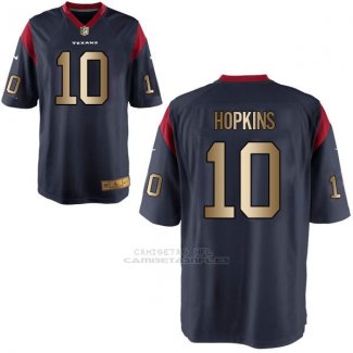 Camiseta Houston Texans Hopkins Profundo Azul Nike Gold Game NFL Hombre