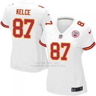 Camiseta Kansas City Chiefs Kelce Blanco Nike Game NFL Mujer