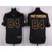 Camiseta Minnesota Vikings Patterson Negro Nike Elite Pro Line Gold NFL Hombre