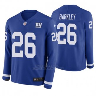 Camiseta NFL Hombre New York Giants Saquon Barkley Azul Therma Manga Larga