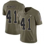 Camiseta NFL Limited Hombre New Orleans Saints 41 Alvin Kamara Verde Stitched 2017 Salute To Service