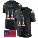 Camiseta NFL Limited Hombre Philadelphia Eagles 11 Carson Wentz Negro Rush USA Flag
