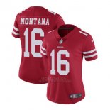 Camiseta NFL Limited Mujer San Francisco 49ers 16 Montana Rojo