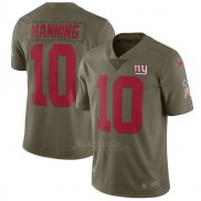 Camiseta NFL Limited Nino New York Giants 10 Manning 2017 Salute To Service Verde