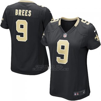 Camiseta New Orleans Saints Brees Negro Nike Game NFL Mujer