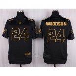 Camiseta Oakland Raiders Woodson Negro Nike Elite Pro Line Gold NFL Hombre