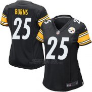 Camiseta Pittsburgh Steelers Burns Negro Nike Game NFL Mujer