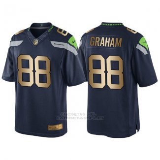 Camiseta Seattle Seahawks Graham Profundo Azul Nike Gold Game NFL Hombre