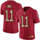 Camiseta Atlanta Falcons Jones Rojo Nike Gold Legend NFL Hombre