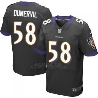 Camiseta Baltimore Ravens Dumervil Negro Nike Elite NFL Hombre