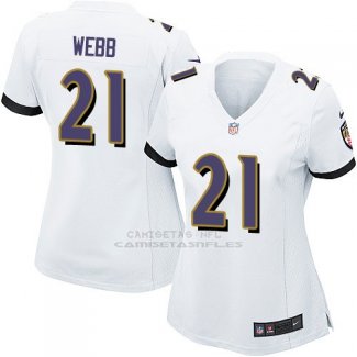 Camiseta Baltimore Ravens Webb Blanco Nike Game NFL Mujer
