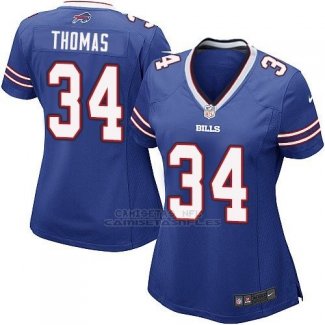 Camiseta Buffalo Bills Thomas Azul Nike Game NFL Mujer