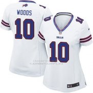 Camiseta Buffalo Bills Woods Blanco Nike Game NFL Mujer