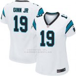 Camiseta Carolina Panthers Ginn Jr Blanco Nike Game NFL Mujer