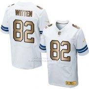 Camiseta Dallas Cowboys Witten Blanco Nike Gold Elite NFL Hombre