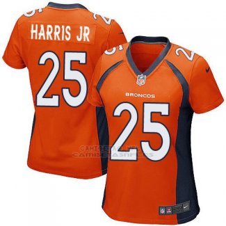 Camiseta Denver Broncos Harris Jr Nike Game NFL Naranja Mujer
