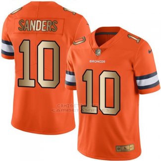 Camiseta Denver Broncos Sanders Naranja Nike Gold Legend NFL Hombre
