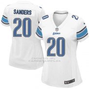 Camiseta Detroit Lions Sanders Blanco Nike Game NFL Mujer