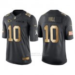 Camiseta Kansas City Chiefs Hill Negro 2016 Nike Gold Anthracite Salute To Service NFL Hombre