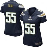 Camiseta Los Angeles Chargers Seau Negro Nike Game NFL Mujer