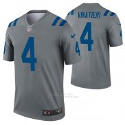 Camiseta NFL Legend Indianapolis Colts Adam Vinatieri Inverted Gris