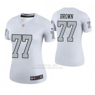 Camiseta NFL Legend Mujer Oakland Raiders Trent Brown Blanco Color Rush