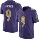 Camiseta NFL Limited Hombre Baltimore Ravens 9 Justin Tucker Violeta Stitched Rush